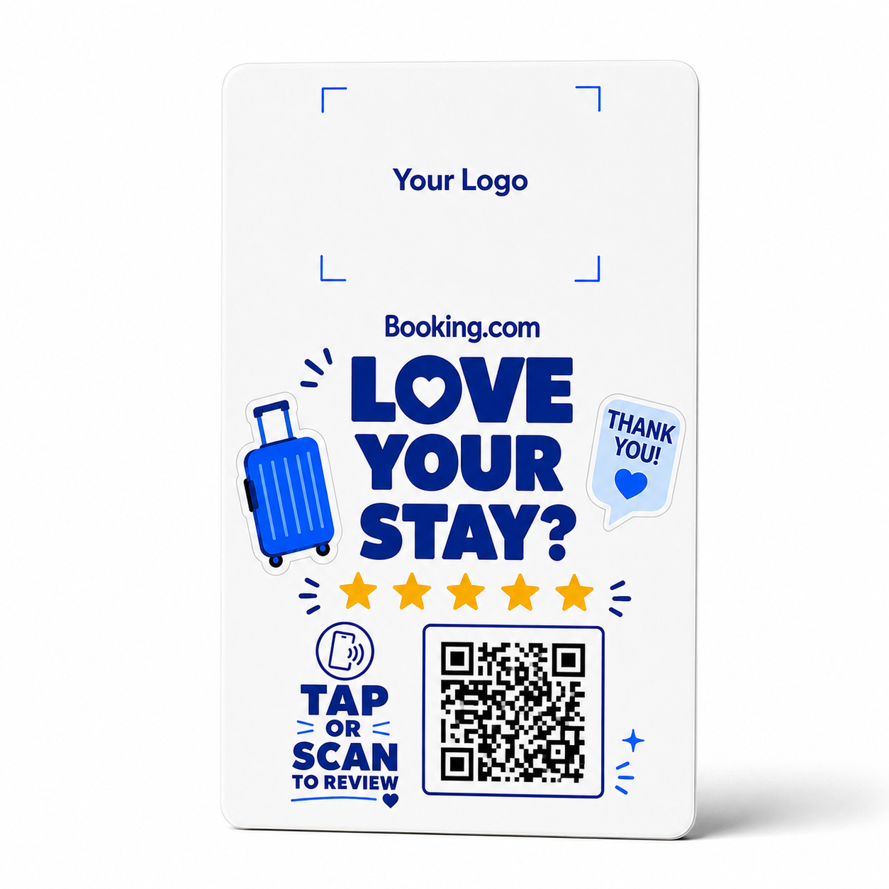 Booking.com Review NFC Card with QR + Logo by Smaacaad Booking.com Review NFC Card with QR + Logo by Smaacaad