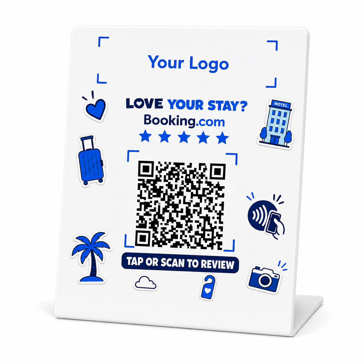Booking.com Review NFC Stand (QR + Logo) Booking.com Review NFC Stand (QR + Logo)