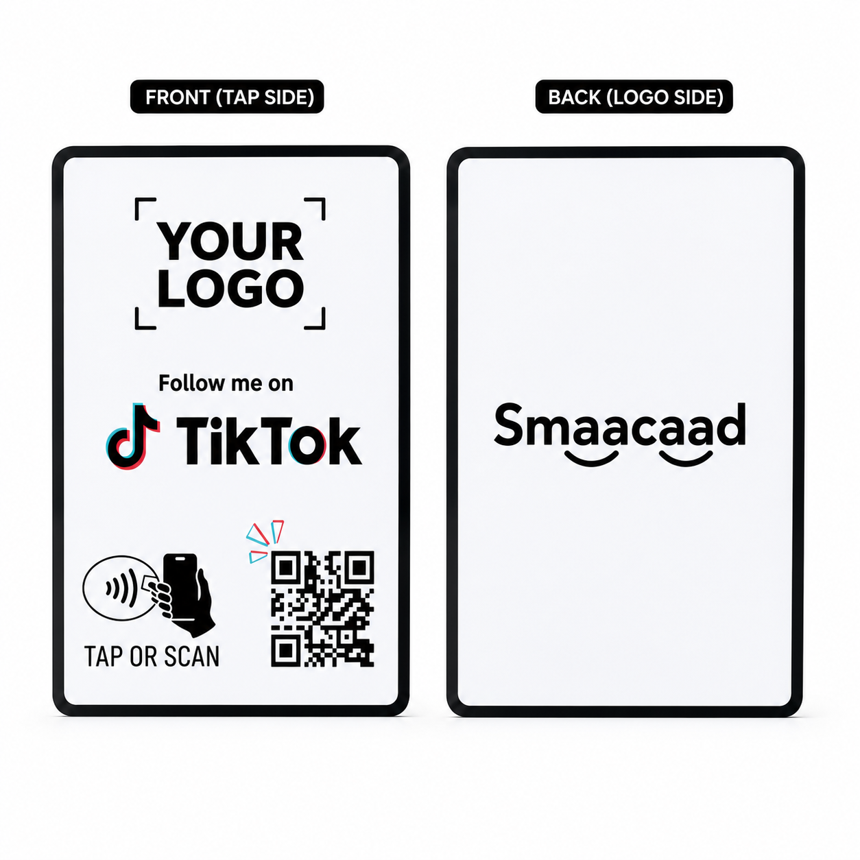 TikTok NFC Follow Card with QR + Logo by Smaacaad TikTok NFC Follow Card with QR + Logo by Smaacaad