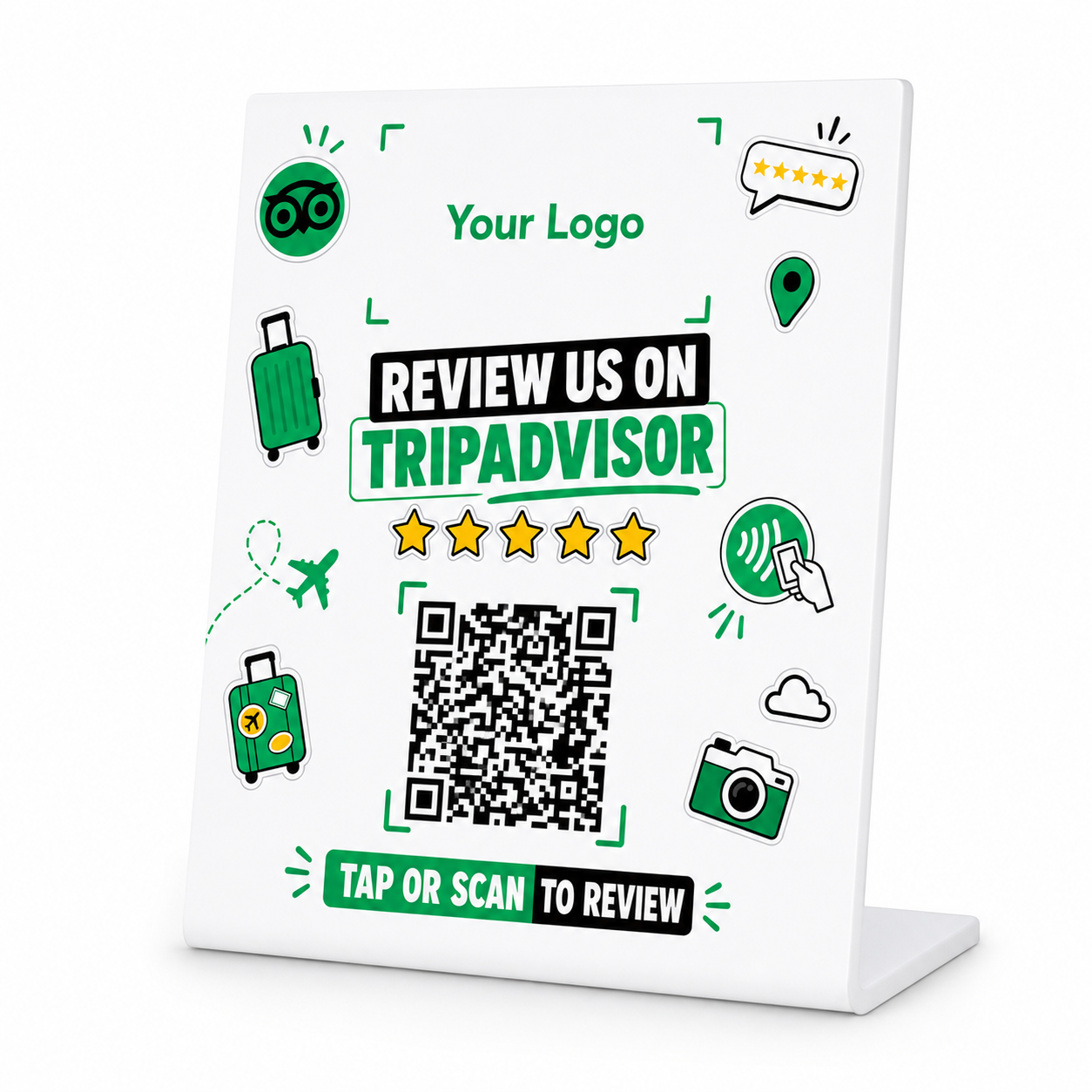 TripAdvisor Review NFC Stand (QR + Logo) TripAdvisor Review NFC Stand (QR + Logo)