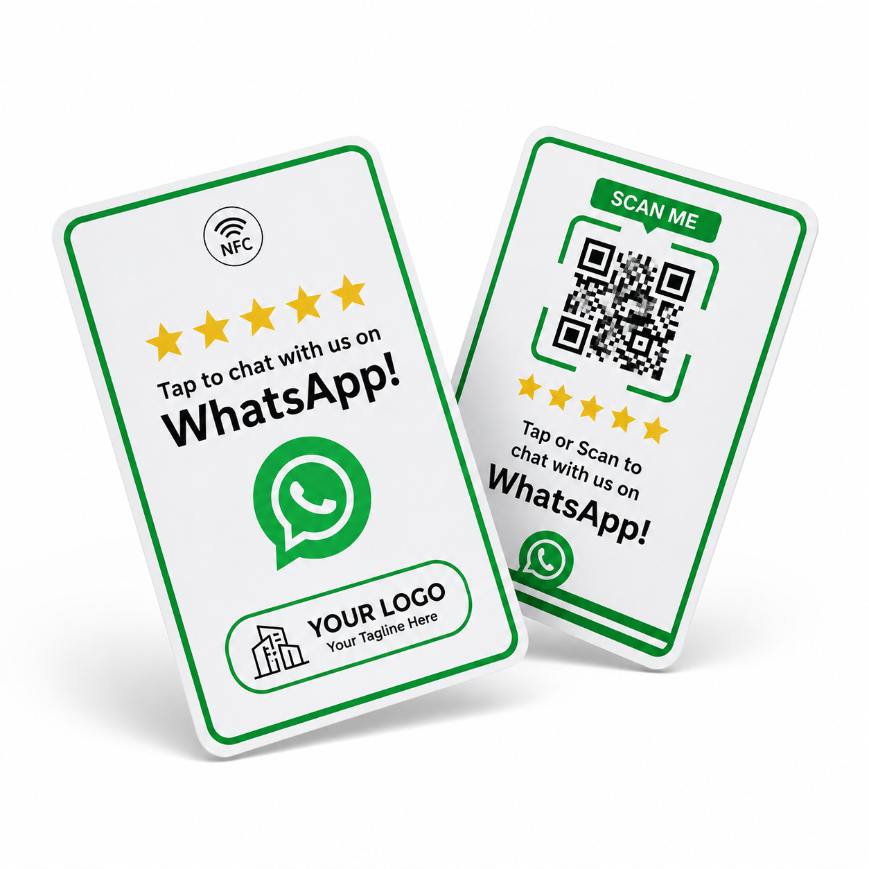 WhatsApp NFC Chat Card with QR + Logo WhatsApp NFC Chat Card with QR + Logo
